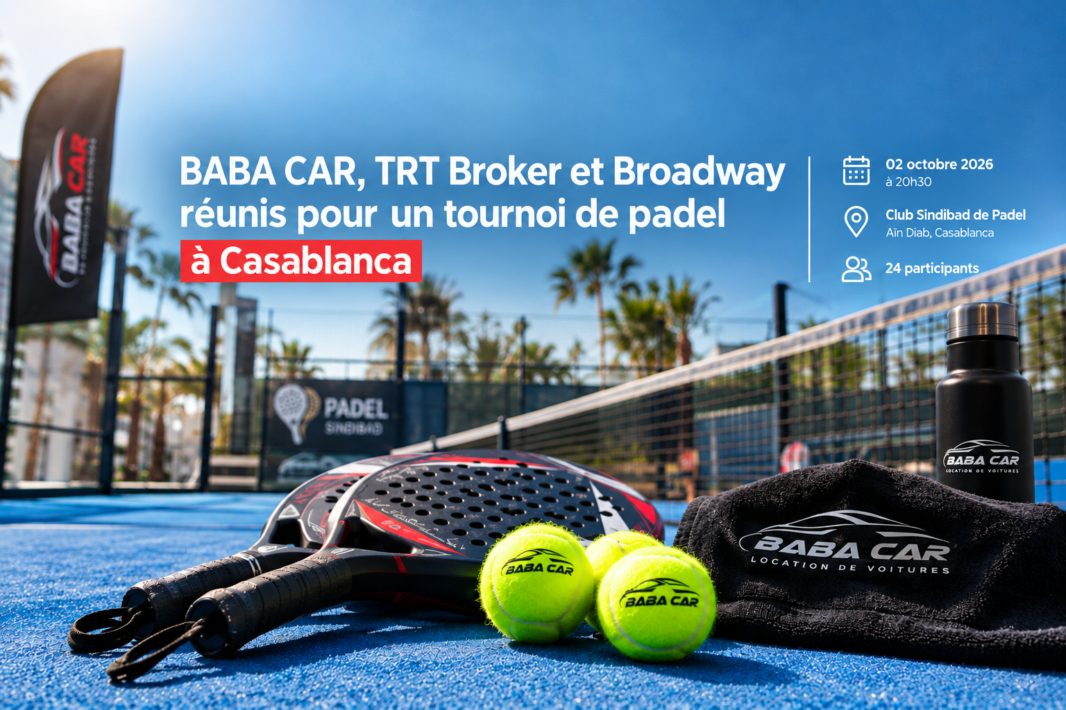 BABA CAR, TRT Broker et Broadway réunis pour un tournoi de padel à Casablanca